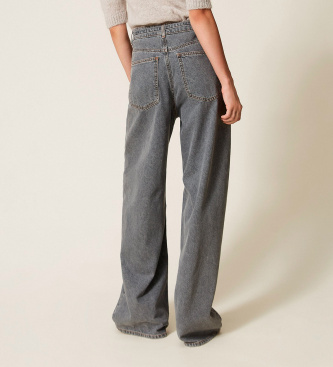 Twinset Balloon-fit five-pocket jeans in gray