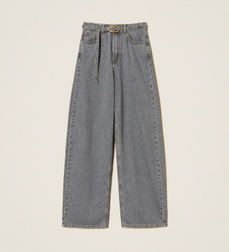Twinset Balloon-fit five-pocket jeans in gray