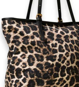 Twinset Brun shoppertaske med dyreprint