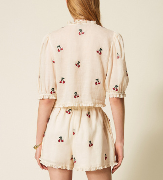 Twinset Cal��es Ricamo em branco