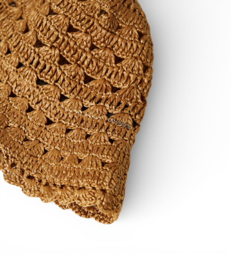 Twinset Brauner geh�kelter Hut im Fischerstil