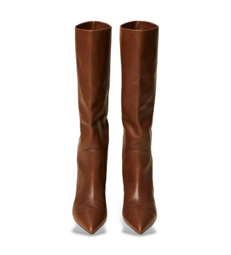 Twinset Botas altas de piel marrón