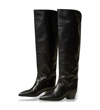 Twinset Botas mosqueteras de piel negro