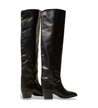 Twinset Botas mosqueteras de piel negro