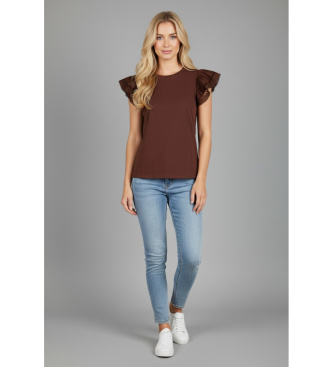 Twinset Maglietta marrone Alette