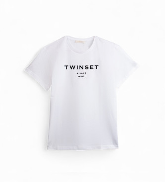 Twinset Camiseta logotipo blanco