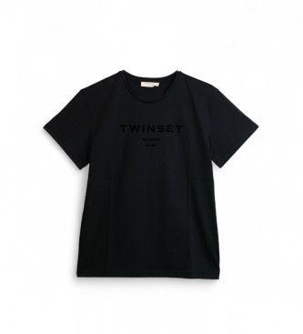 Twinset Camiseta logotipo negro