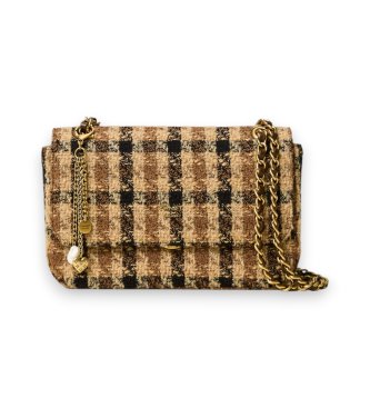 Twinset Borsa a tracolla in jacquard a quadri multicolore
