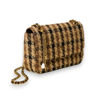 Twinset Borsa a tracolla in jacquard a quadri multicolore