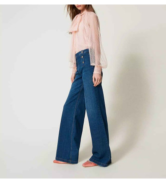 Twinset Jeans svasati con bottoni decorativi blu