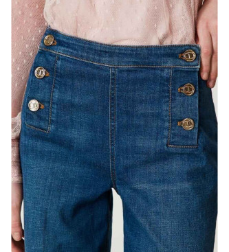 Twinset Flared jeans with decorative buttons blue