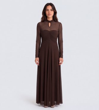 Twinset Vestito Drappeggiato marrone