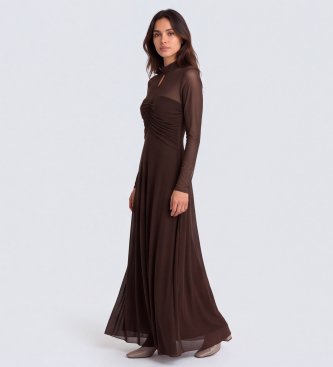 Twinset Vestito Drappeggiato marrone