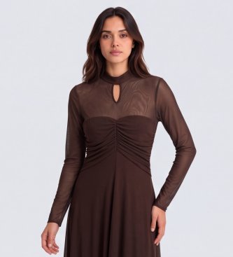 Twinset Vestito Drappeggiato marrone
