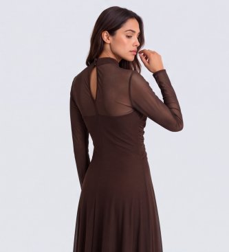 Twinset Vestito Drappeggiato marrone