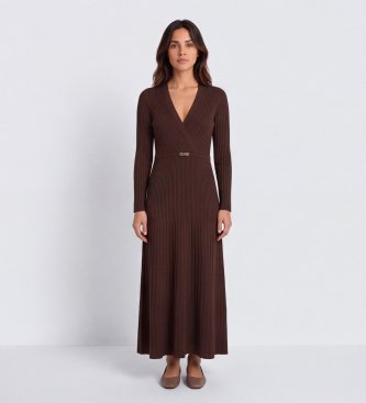 Twinset Vestito incrociato marrone