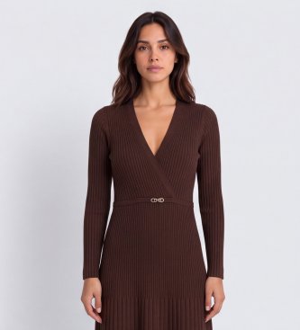 Twinset Vestito incrociato marrone