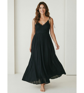 Twinset Long dress with black flounce