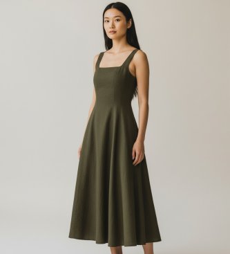 Twinset Midi obleka C/Spalline zelena