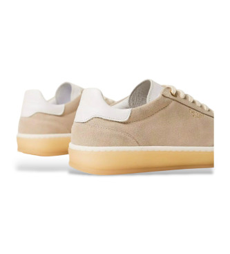 Twinset Beige suede leather trainers