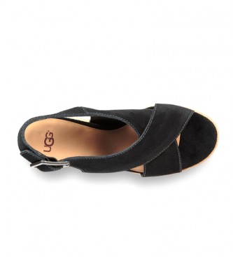 UGG Harlow zwart lederen sandalen -Hoogte: 10cm