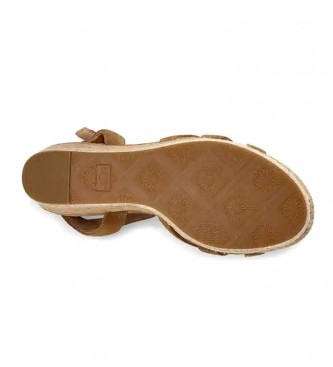 UGG Melissa chestnut leather sandals - Wedge height: 10cm