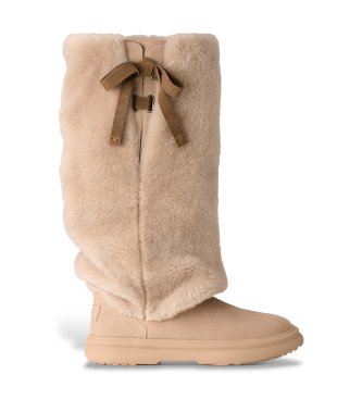 UGG Beige Après City Leather High Boots