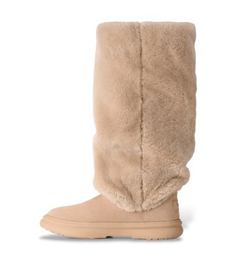 UGG Beige Après City Leather High Boots