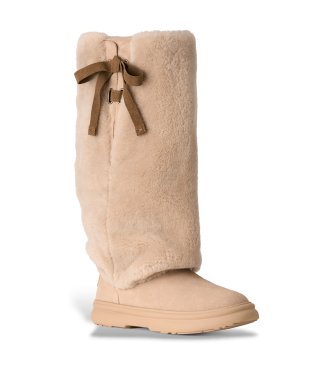UGG Beige Après City Leather High Boots
