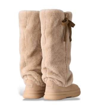 UGG Beige Après City Leather High Boots