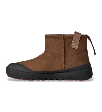 UGG Dark brown Classic Mini Outpost leather boots