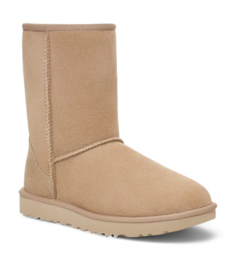 UGG Botas de Piel Classic Short II beige