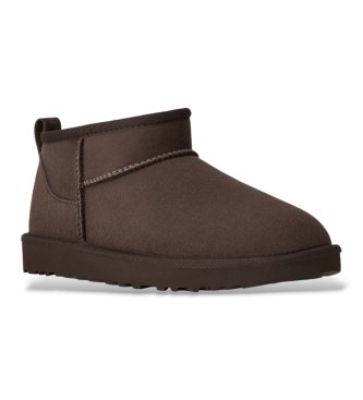 UGG Classic Ultra Mini støvler i skind, chokolade