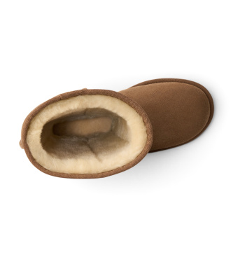UGG Botas de Pele Classic Ultra Tall castanhas