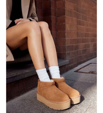 UGG Leren laarzen W Classic Mini bruin