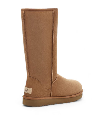 UGG Stivali W Classic Tall II in pelle marrone