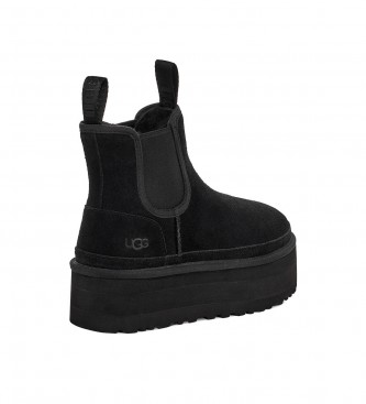 UGG Leren laarzen W Neumel Platform Chelsea zwart -Vlakhoogte 5cm