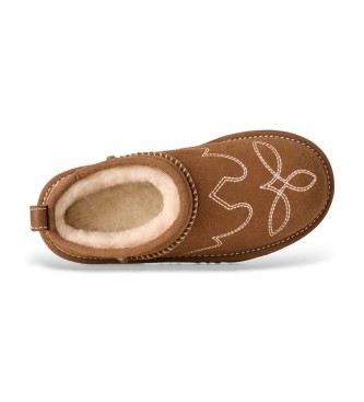 UGG Stivaletti in pelle Classic Ultra Mini Western marrone