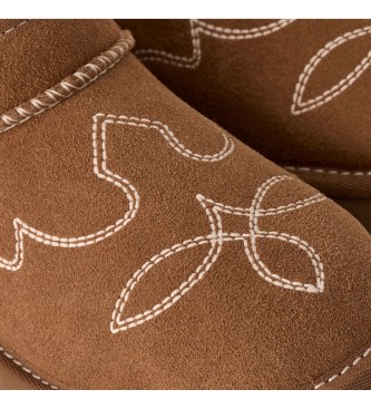 UGG Stivaletti in pelle Classic Ultra Mini Western marrone