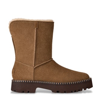 UGG Rjavi usnjeni škornji Uptowner Short