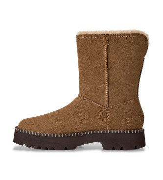 UGG Rjavi usnjeni škornji Uptowner Short