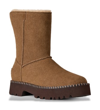 UGG Rjavi usnjeni škornji Uptowner Short