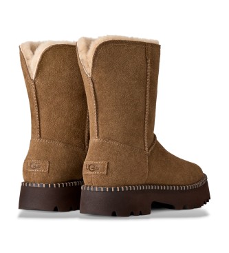 UGG Rjavi usnjeni škornji Uptowner Short