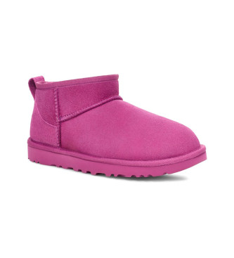 UGG Classic Classic Ultra Mini Leather Ankle Boots rosa