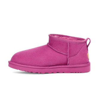 UGG Skórzane buty za kostkę Classic Ultra Mini w kolorze różowym
