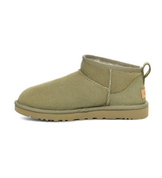 UGG Classic Classic Ultra Mini Leather Booties verde