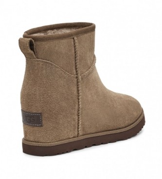 UGG Classic Femme Mini leather ankle boots -taupe Wedge height: 5cm
