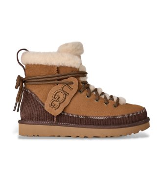UGG Botins de Pele Classic Heritage Lace-Up castanho