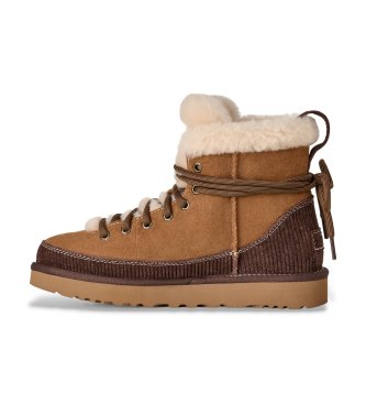 UGG Botins de Pele Classic Heritage Lace-Up castanho