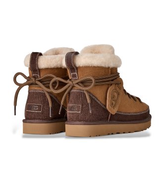 UGG Botins de Pele Classic Heritage Lace-Up castanho